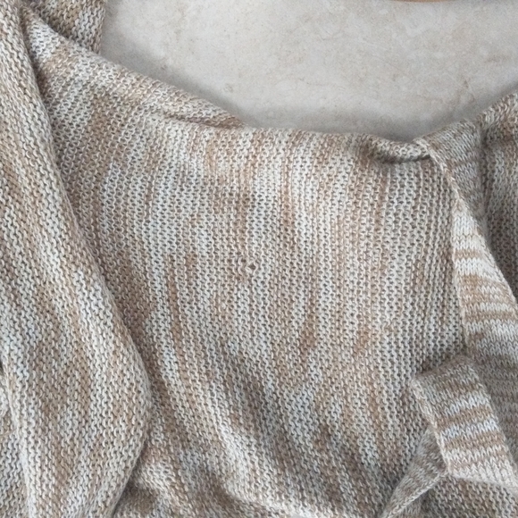 Women's small tan vowel neck sweater dress - Picture 4 of 6